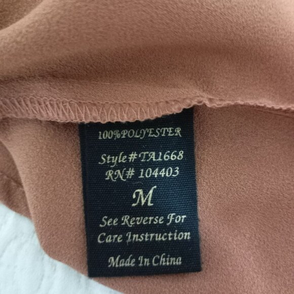 Mine Blouse Rust Orange Button-Down Whit Black Trim & Gold Buttons Womens Sz M - Picture 6 of 10